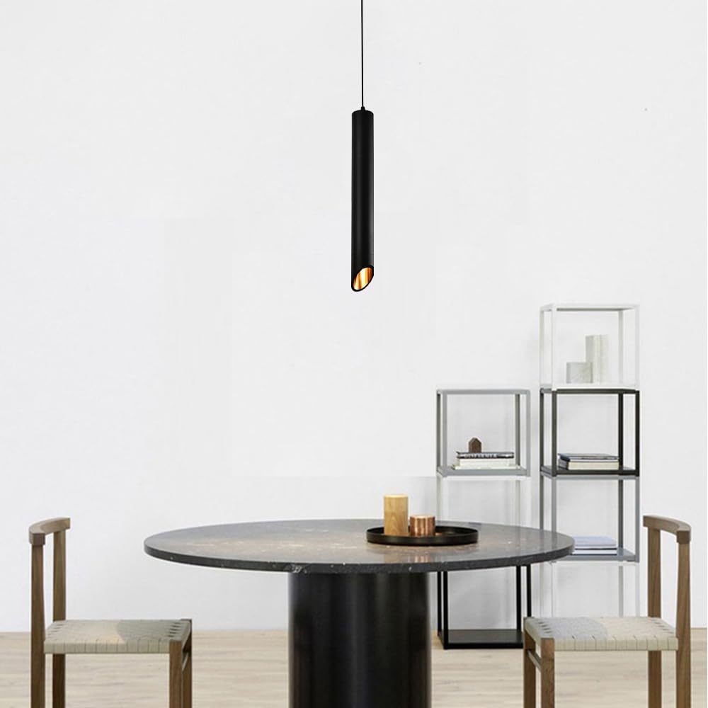 Lampa wisząca z ukośną rurką Czarna mini lampa wisząca do kuchni nad zlewem, Lampy wiszące LED w minimalistycznym stylu Światło punktowe Jadalnia Salon Lampa sufitowa na ladę barową