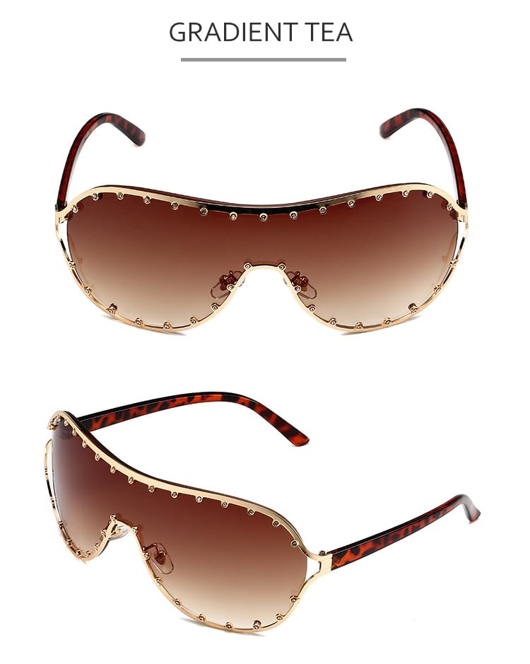 Crazy Feng Trendy Futuristic Wrap Around Sunglasses Oval Sun Glasses UV400 Eyeglasses Trendy Sunglasses Cycling Driving2