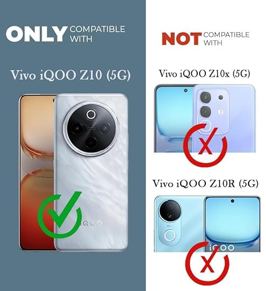 Image of Jkobi Lifetime Anti-Yellow MagSafe Compatible Clear Back Cover Case for Vivo iQOO Z10 (Sleek Hard Crystal | Shockproof and Camera Protection)