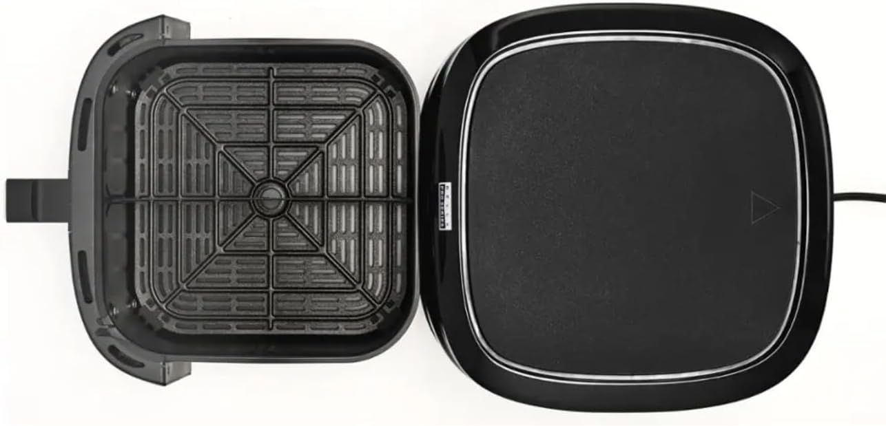Top-down view of the Bella PRO Air Fryer with the cooking basket removed