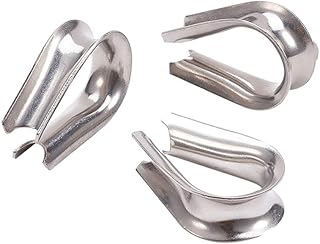 Hegebeck M12 304 Stainless Steel Wire Rope Cable Thimbles Rigging Silver Tone 3pcs Fit for 12mm/0.47