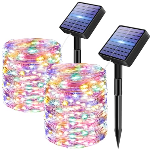bitjam 2 Pack Solar String Lights Outdoor Garden, Total 30M/98FT 300LED Fairy Lights Solar Powered Waterproof, 8 Modes Copper Wire Solar Garden Light for Patio Yard Christmas Party, Multi-Coloured bitjam 2 Pack Solar String Lights Outdoor Garden, Total 30M/98FT 300LED Fairy Lights Solar Powered Waterproof, 8 Modes Copper Wire Solar Garden Light for Patio Yard Christmas Party, Multi-Coloured