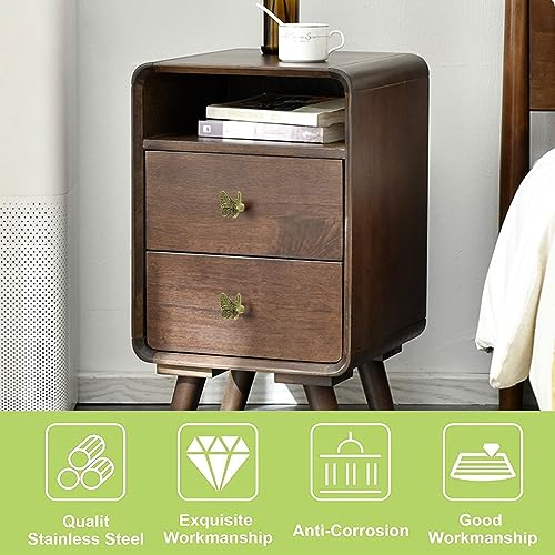 UFURMATE Drawer Knobs, 6Pcs Zinc Alloy Pulls Handles Antique Furniture Cabinet Knobs with Screws for Drawer Cupboard (Bronze Butterfly) - Image 3