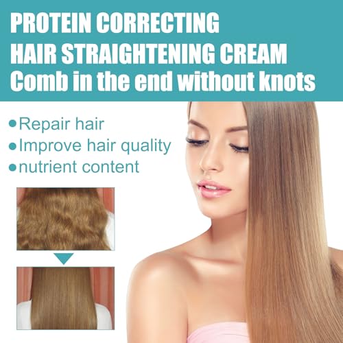 Wootapson Hair 2 PC Protein Correcting HairStraightening Cream, Crème Lissante Aux Protéines, Lissage Longue Durée, Lisse Les Cheveux Rebelles, Pour Les Cheveux Bouclés, Secs, Crépus – vue 6