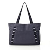 Extra Large Canvas Tote Bag Heavy Duty with Pockets, Everyday Tote Bag, Black