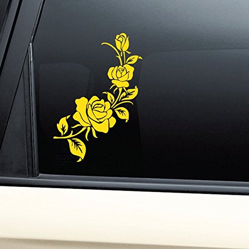 Yellow Rose Roses Vinyl Decal Car Truck Bumper Window Sticker #TOP16