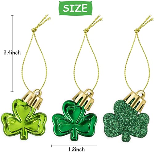 36Pcs St Patrick's Day Mini Shamrock Ornaments For Small Tree Decorations Good Luck Clover Hanging Bauble Green Trefoil Irish Ornaments For Saint Patrick's Day Tree Shelf Decor Party Favors Supplies #TOP5