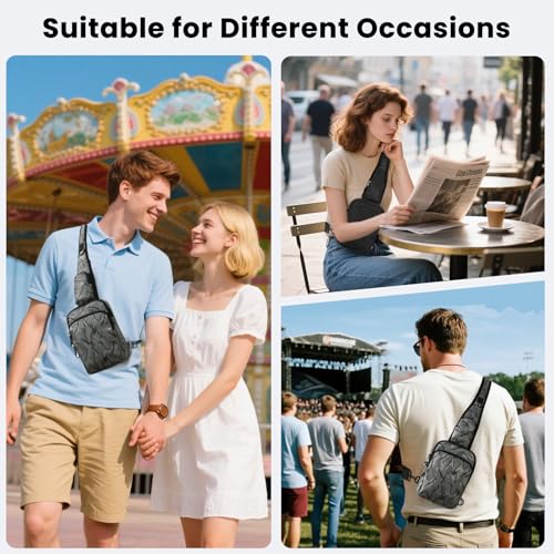 Image of Sling Bag, Crossbody Bag with Zipper Lock, RFID & Water Resistant for Women and Men Small Chest Bag for Travel Casual
