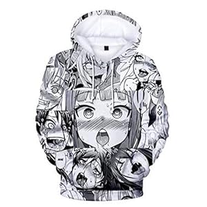 Unisex Hooded Sweatshirt Hentai Ahegao Anime Girls Pattern 3D Print Pullover Hoodie Sweatshirt With Kangaroo Pocket