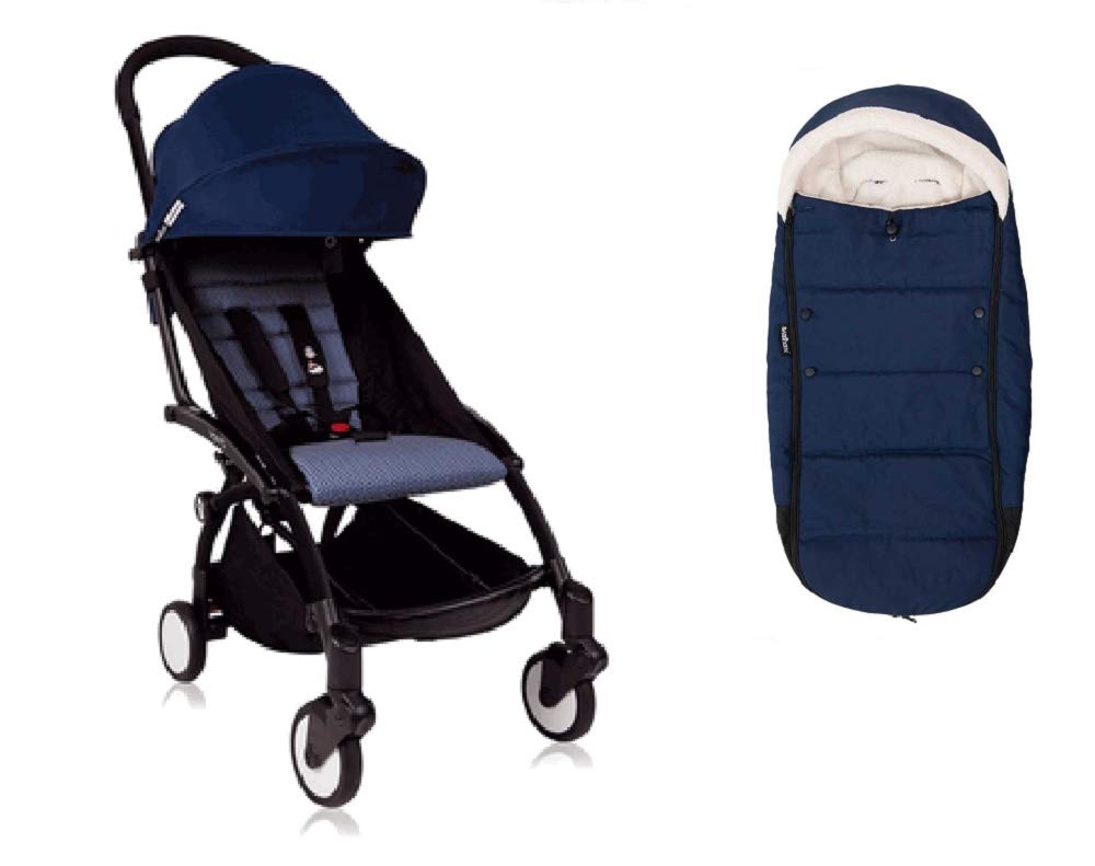 Baby Zen YOYO+ Black Frame Stroller with Matching Footmuff