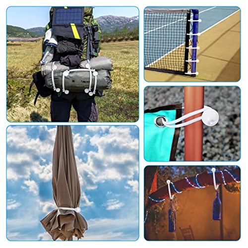 Ball Bungee Cords 4 Inch, 30 Pack Ball Bungee Cords Heavy Duty Outdoor For Camping Tarp Cargo Tent White #TOP6