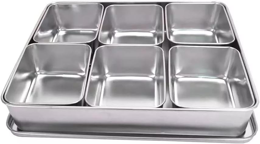 Xarra - Japanese Mini Container, Stainless Steel Yakumi Mise En Place Box, Multi Compartment Set For Food, Herbs, Seasoning and Spices (6 Compartment) - Image 2