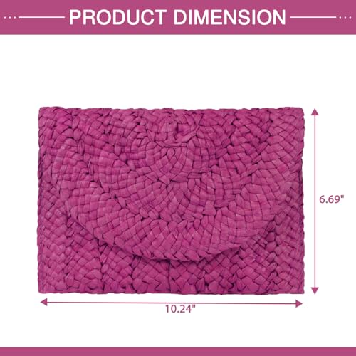 Image of Straw Clutch Bag for Women Envelope Woven Clutch Handbag Summer Beach Purse