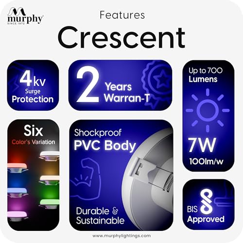 Image of Murphy Crescent 7W Round LED Junction Box Ceiling Downlight | Warm White | Deep Fit Design | 2-Year Warranty (Pack of 10)