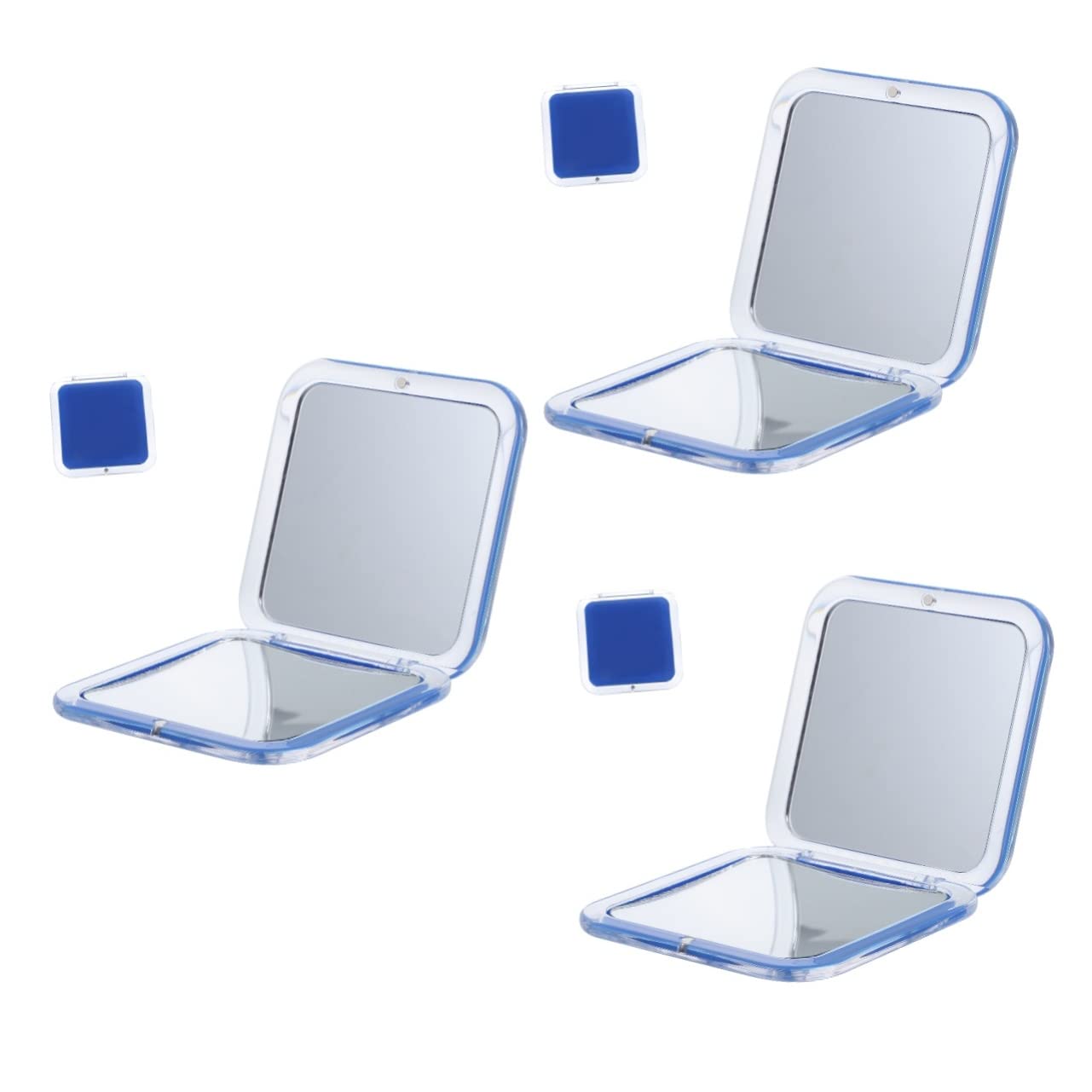 minkissy 3pezzi Specchio Da Viaggio Compatto Con Ingrandimento Specchietto Cosmetico Tascabile Double-sided Design Elegante e Leggero Per Trucco e Ritocchi Quotidiani