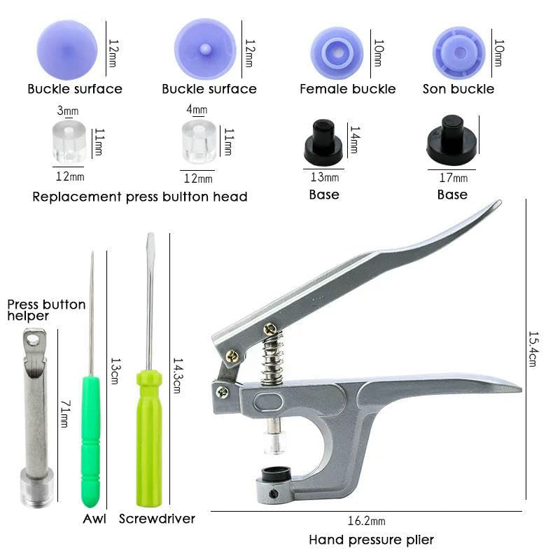 Botones a presión T5 para ropa, venta al por mayor, cierres a presión para ropa DIY, ideales para pañales, baberos, bolsos y carpetas infantiles. Botones a presión negros (600 juegos).