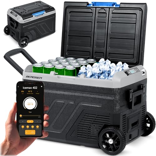 Berdsen Compresor de aire frigorífico para coche y enchufe de 12 V/230 V con función de enfriamiento rápido 510 x 323 x 334 cm 40 l negro