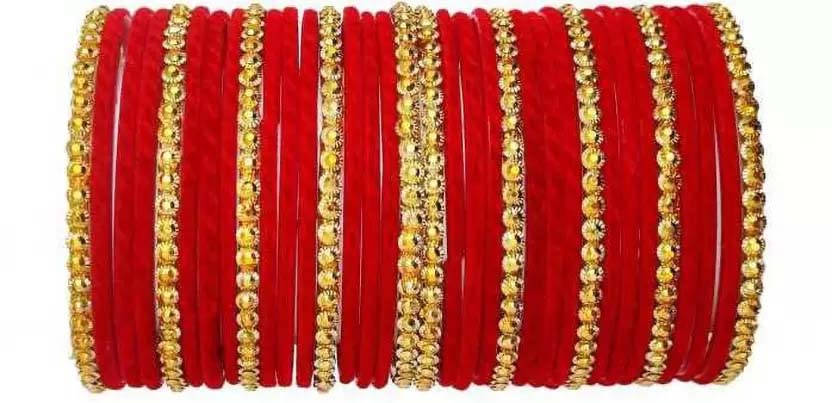 Glass Empire Glass Velvet Bangles Set (Pack Of 34) (2.8, Red) For Women (B0BXD7C6CY) Amazon Price History, Amazon Price Tracker
