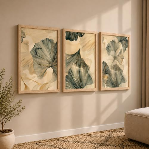 Image of NoWorries Modern Portrait Art & London Floral Wall Frames Paintings | Chelsea & Covent Garden Botanical 300 GSM Premium Prints | Stylish Home Decor for Living Room, Office & Bedroom | Synthetic Wooden Wall Art Frames (Set of-3) (NATURAL, ART-5, 21X31INCHES)