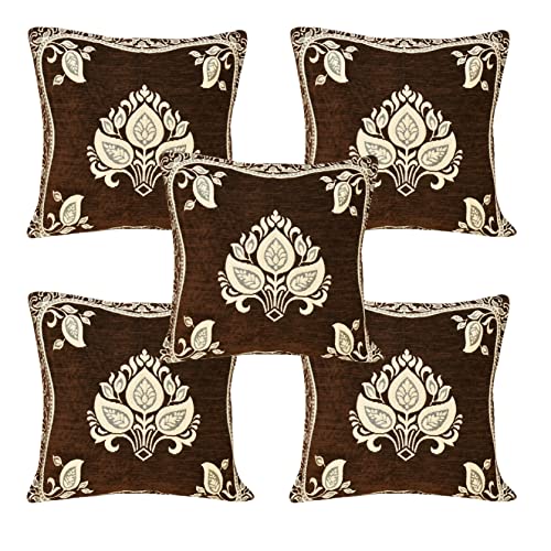Image of Sofa Seater Slip Covers with Arm and Cushion and Table Cover - 3+2 Seater Velvet Sofa Cover Set for Single Sofa Couch - 5 Seater Sofa Seat Protector Slip and Back Covers, 2701 Coffee