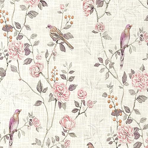 Image of Cortina Linen Printed Sheer Curtain Set of 2 Eyelet Ring Hanging, Floral Printed Curtains Non Blackout Light Filtering Curtains (Pink, 9FT)