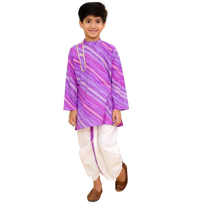 Image of superminis Boys Cotton Solid Jacket, Kurta Dhoti Set
