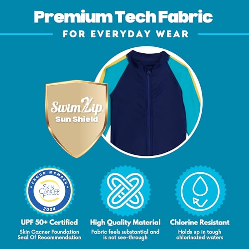 Image of SwimZip Boys' Long Sleeve Rash Guard & Swim Shorts Set - UPF 50+ Sun Protection