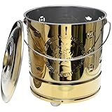 Angoily Stainless Steel Burn Bucket with Lid 11.81X10.55X10.55In Paper Money Incinerator for Home and Yard Use Outdoor Fire Pit Accessory for Burning Leaves Trash and Worship Sacrifices