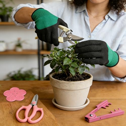Kit de herramientas para arreglo floral con tijeras y guantes miniatura 6