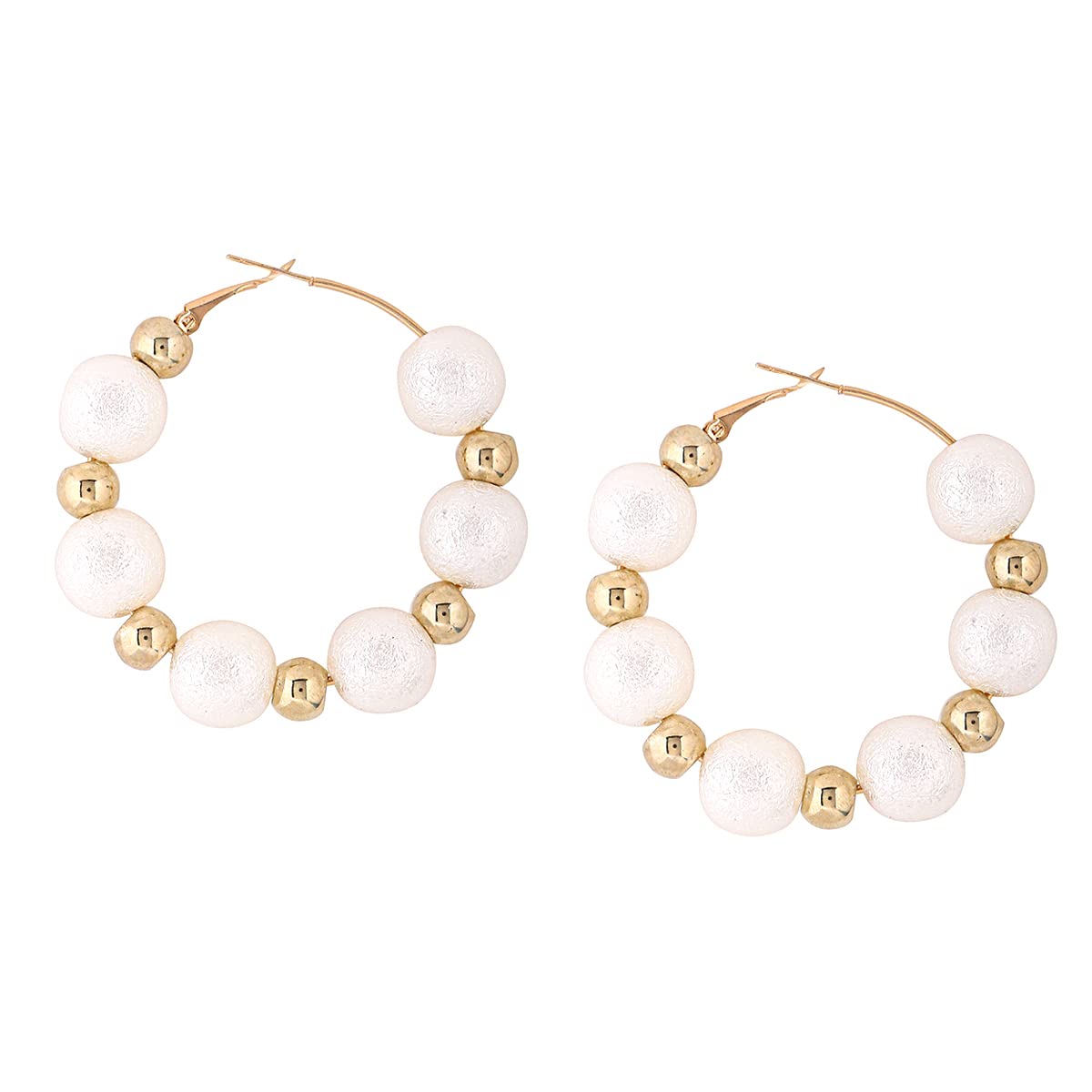 Yellow Chimes Earrings For Women Gold Tone Big Pearl Small Golden Bead Studded Hoop For Women and Girls (B0B5MV7SXW) Amazon Price History, Amazon Price Tracker