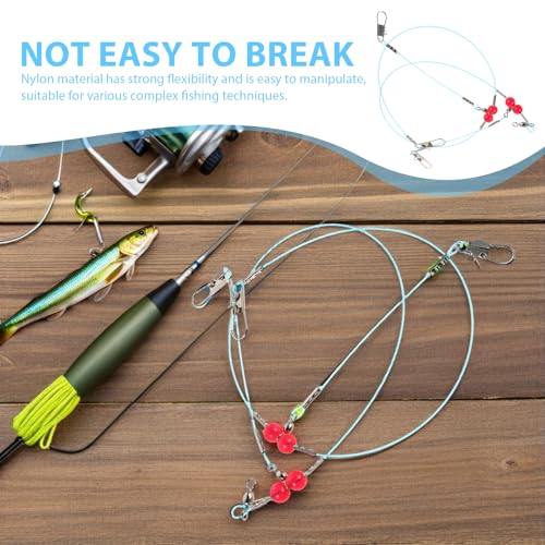12 piezas de líneas de pesca de nylon con anzuelos y accesorios miniatura 3
