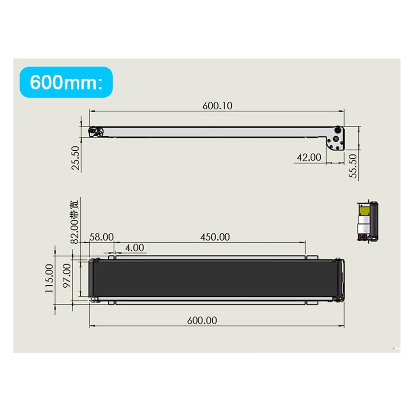 Cinta transportadora de acero inoxidable 600mm 552mm para máquina expendedora PU