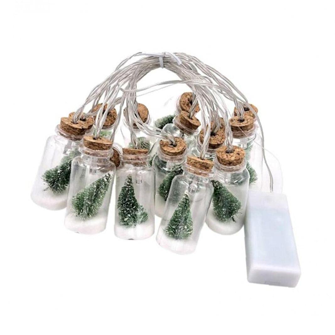 TOSSPER 1.5m 10 Led Mini Christmas Trees Lights with Bottles, Transparent Wire Fairy Lights Pendant for Christmas New Year
