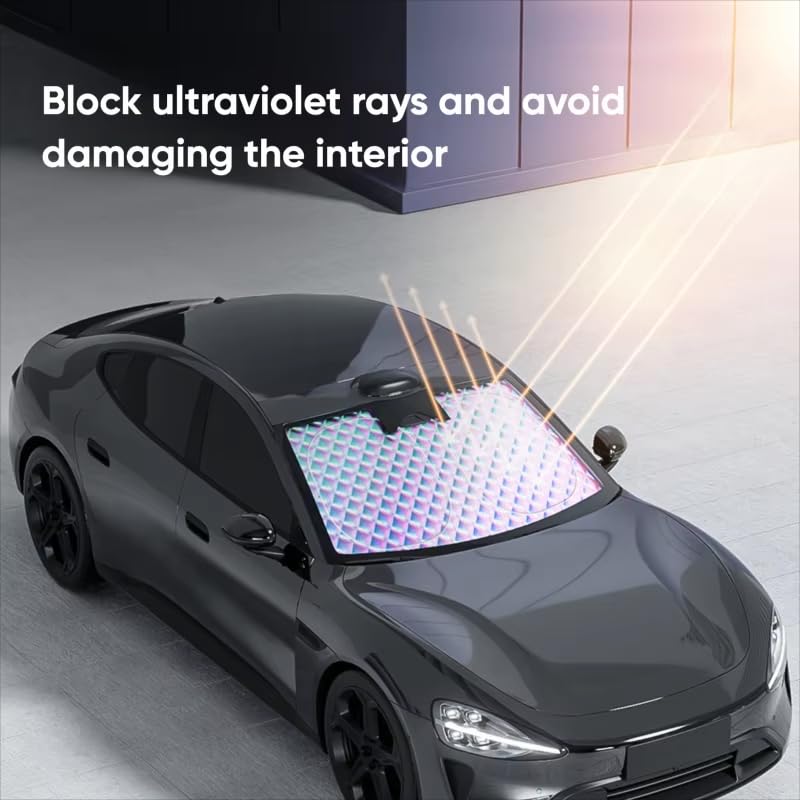 Parasol para Parabrisas Delantero Fiat 124 Spider 2016- Cubierta Térmica Plegable de Poliéster 5