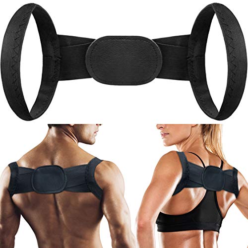 Posture Corrector Back Brace for Women and Men Adjustable Back Straightener for Mid Upper Spine Support Neck Shoulder Clavicle and Back Pain Relief-Breathable Spinal Alignment Humpback Orthosis Black