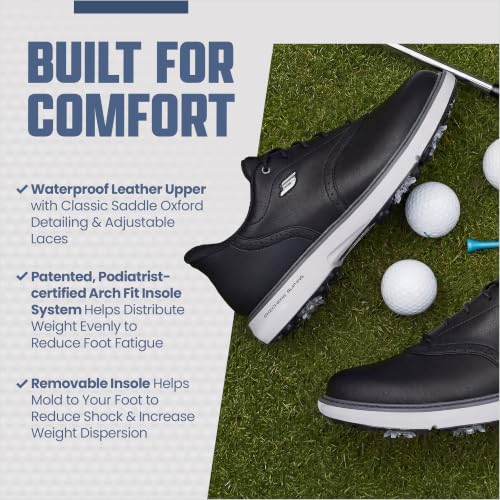 Image of Skechers Men's Prestige Slip-Ins Golf Shoe | Golf, Waterproof, Slip-ins, Arch Fit, ECO FLIGHT Cushioning, Premium Leather, Lightweight