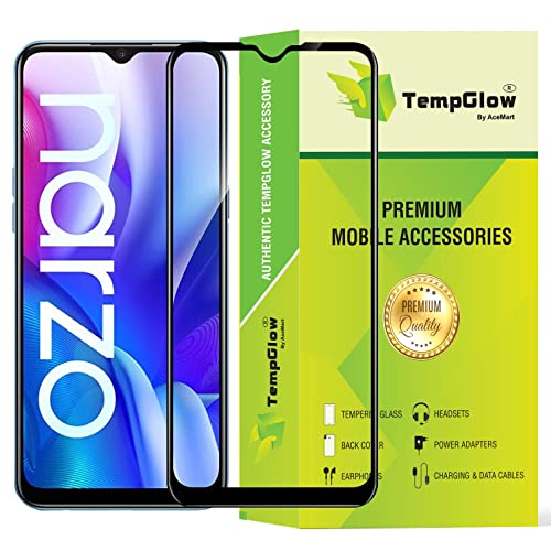 Image of Screen Protector for Realme Narzo 30A (Black) Tempered Glass Edge-to-Edge 6D Screen Guard With Installation Kit