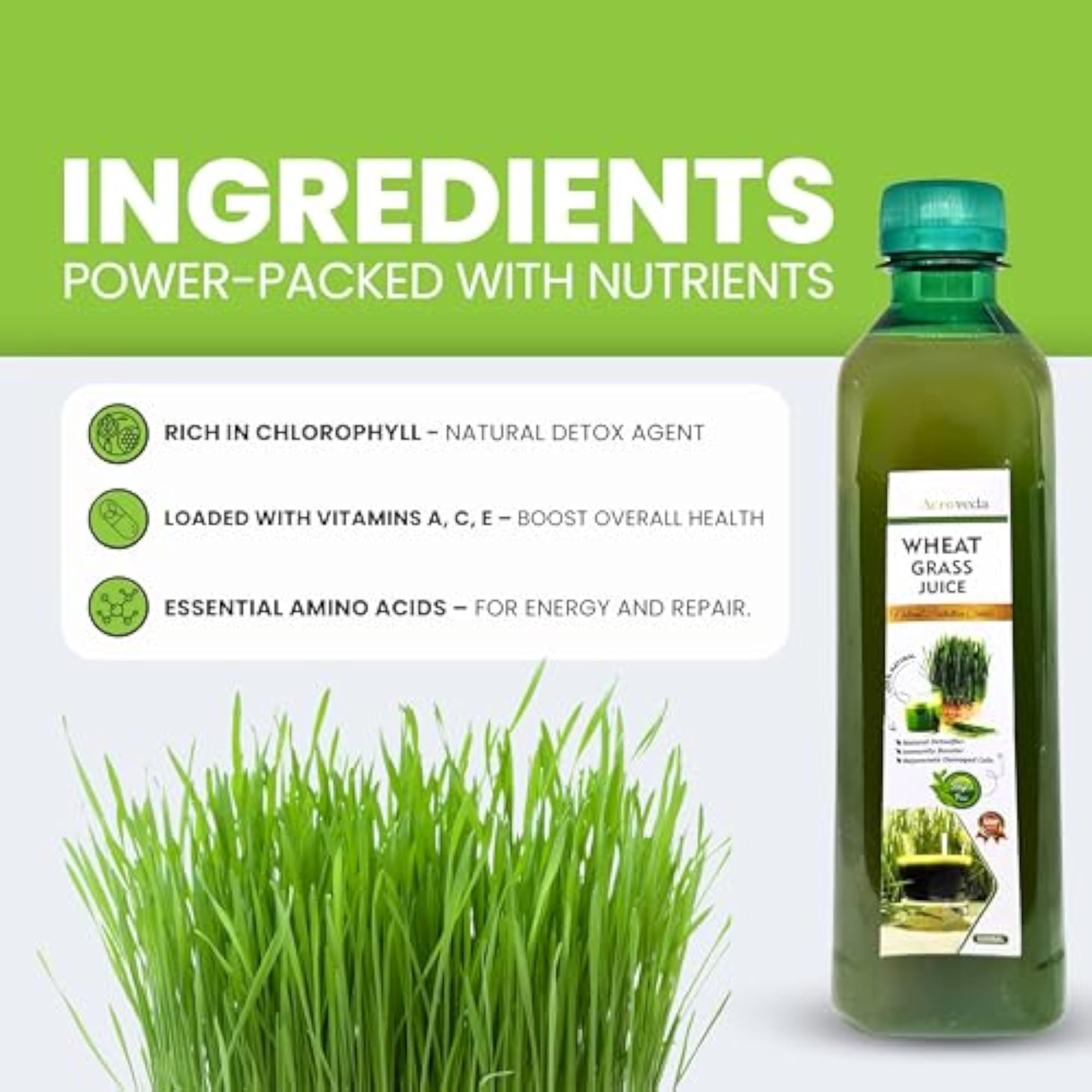 Acroveda Wheat Grass Juice 500ml Natural Immunity Booster