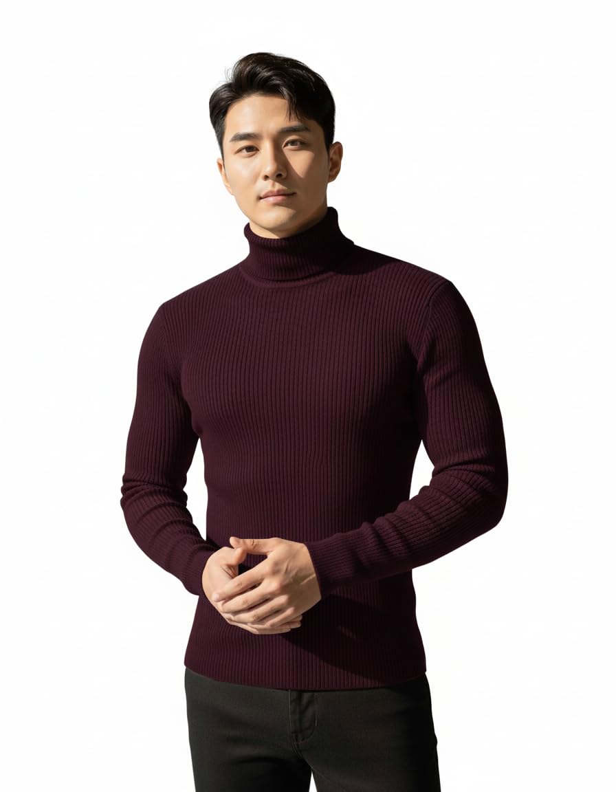 Men High Neck Woolen Winter Full Sleeve Warm Sweater, High Neck Sweater for Men's and Boys-image-19