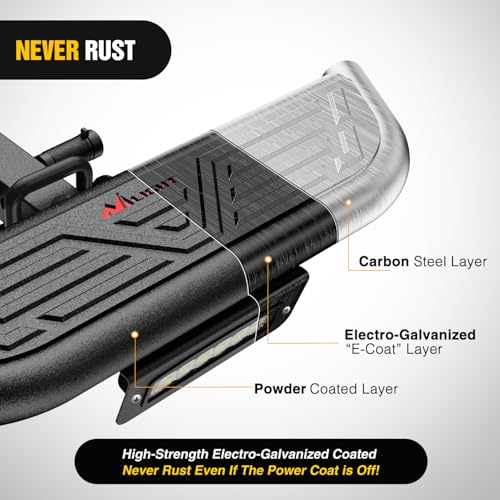 Image of Nilight Hitch Step 2 Inch Receiver Universal with LED Light, Pin Lock and U-Bolts Stabilize,Rear Bumper Guard for Pickups Trucks Vans SUVs ATVs