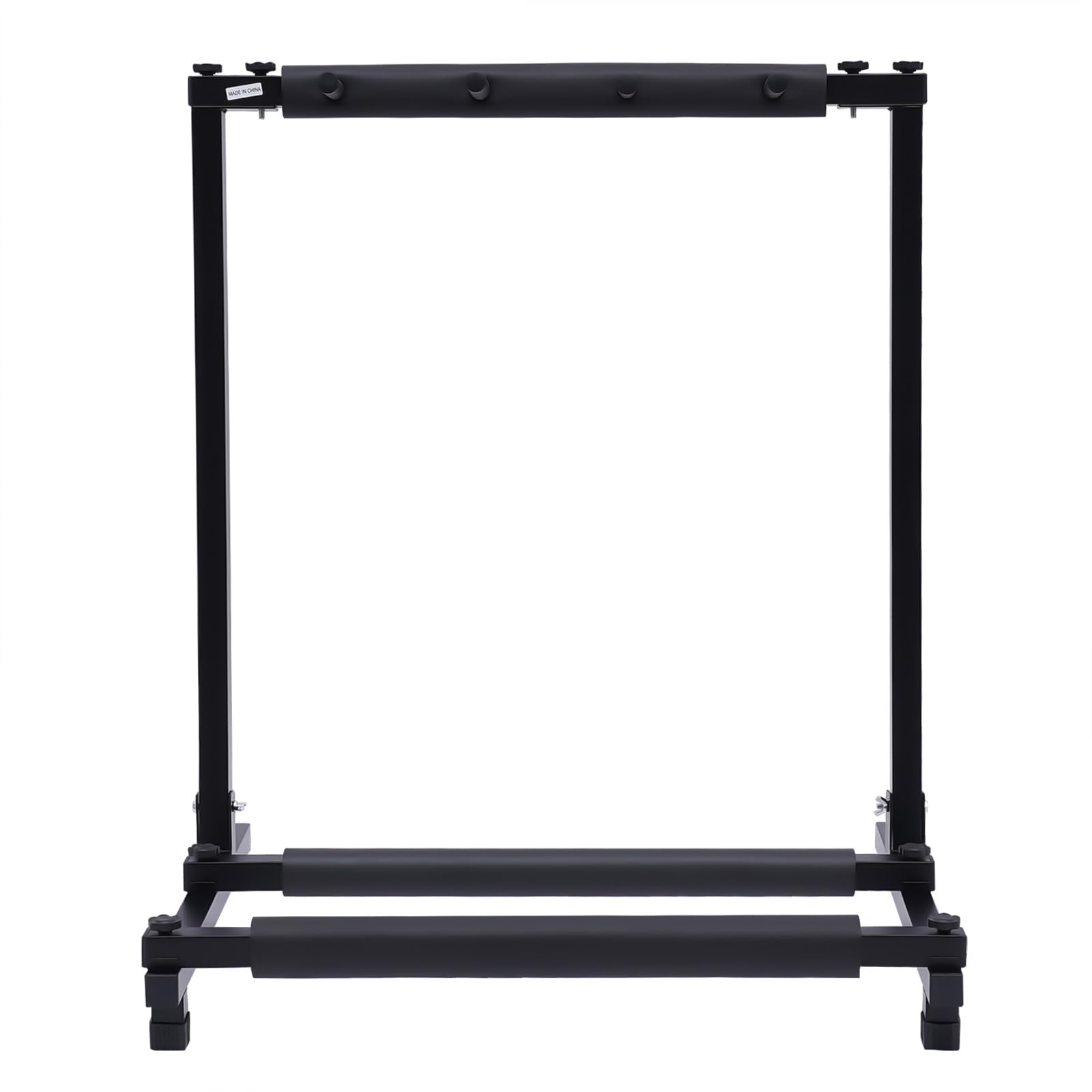 Supporto per chitarra a 3 teste con ruote supporto multi-chitarra rimovibile e regolabile per l'archiviazione e la presentazione adatto per la casa negozio di strumenti musicali (nero)