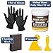 Bates- Wood Filler Putty Repair Kit, 32 Ounce, 2 Scrapers, 1 Sanding Block, 1 Pair of Gloves, Walnut Wood Putty Filler Paintable & Stainable for Cracks, Holes and Defects in Wooden Furniture
