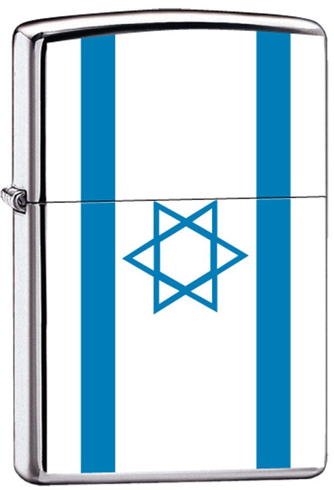 Jewish Pride "Star of David" Patriotic Flag of Israel Chrome Zippo Lighter