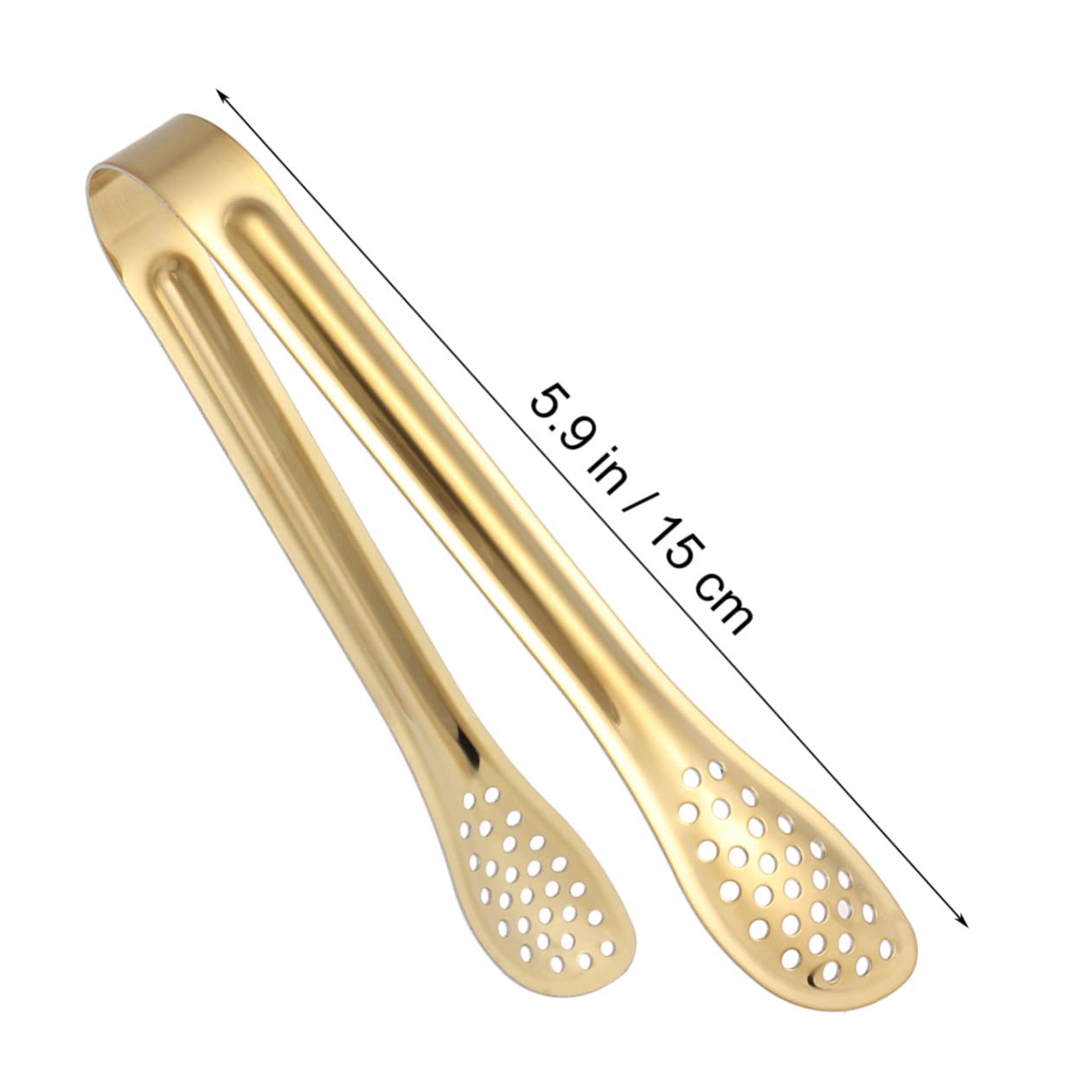 OFFSCH 4 Pack 15cm Stainless Steel Food Clip Ice Cube Tongs Gold Serving Tongs for Appetizers