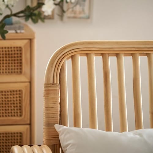 NEBE Lounge Sofa Rattan Recliner Small Sofa Balcony Rocking Chair Home Living Room Leisure Nap Chair Recliner Lounge Sofa for Bedroom - Image 8