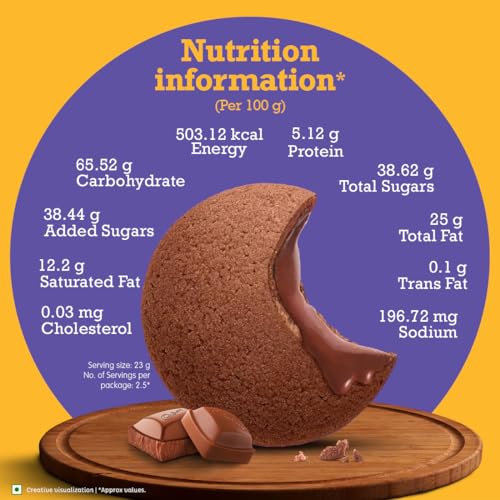 Image of Cadbury Chocobakes Chocfilled Chocolate Cookies,57.5 Gm ( Pack Of 10)