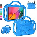 LTROP Kids Case for Samsung Galaxy Tab A 10.1 Model SM-T510/T515, Light Weight Shockproof Shoulder Strap Handle Stand Kid-Friendly Bumper Case for Galaxy Tab A 10.1' Tablet - Blue