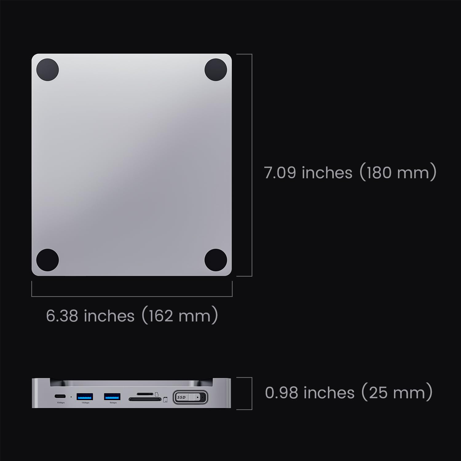 INVZI MagHub - Hub USB C 8 en 1 para iMac de 24 pulgadas 2021/2023/2024, adaptador de concentrador USB para M1/M3/M4, USB-C y USB-A de 10 Gbps, carcasa SSD M.2 NVMe/SATA, SD/TF, Gigabit Ethernet