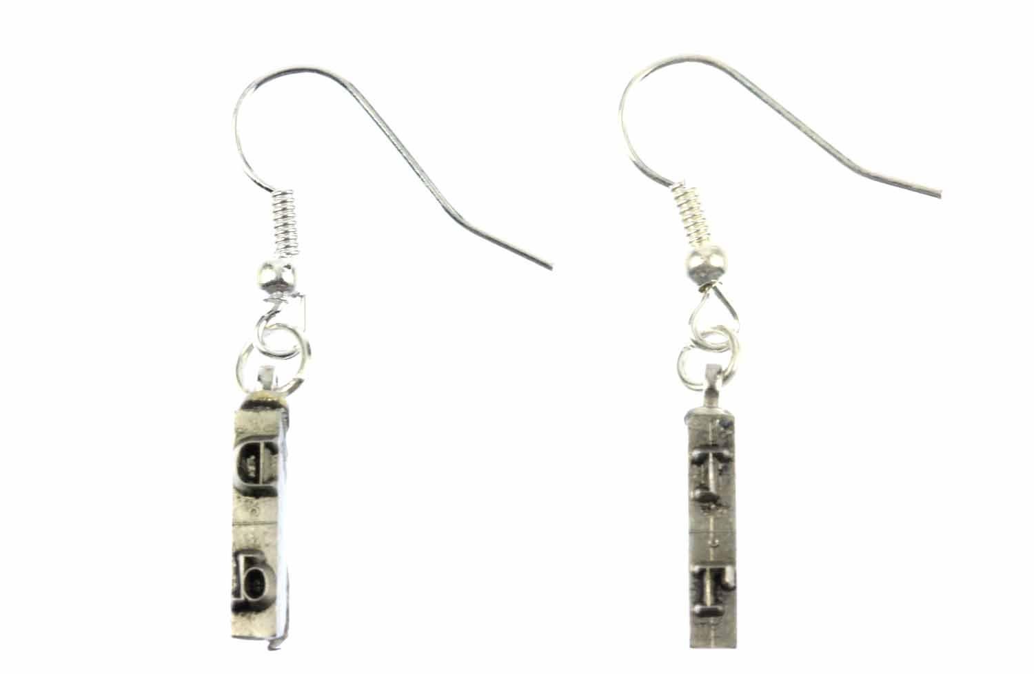 Type Hammer Earrings ABC Letters Name Initials Typewriter Keys Miniblings E+Choice, 2nd Letter:O