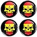 Biomar Labs® 4 x 60mm 3D Adesivi in Silicone per Coprimozzo Cerchione Copricerchi Tappi Ruote Auto Tuning Bandiera Nazionale Spagnola Spain Spagna A 9160